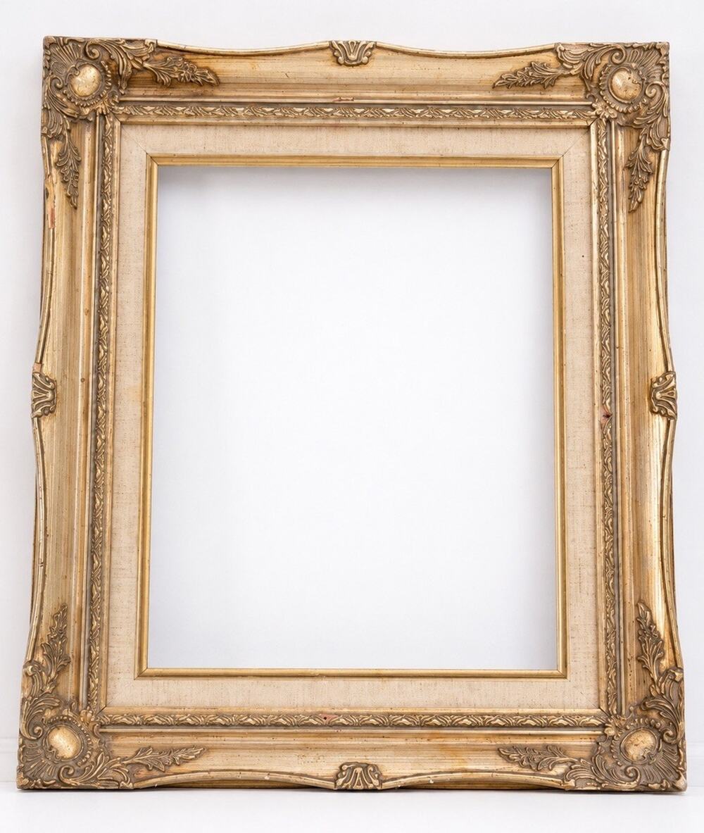 Mid Century French Style Gold Ornate Wooden Montparnasse Rococo Picture Frame